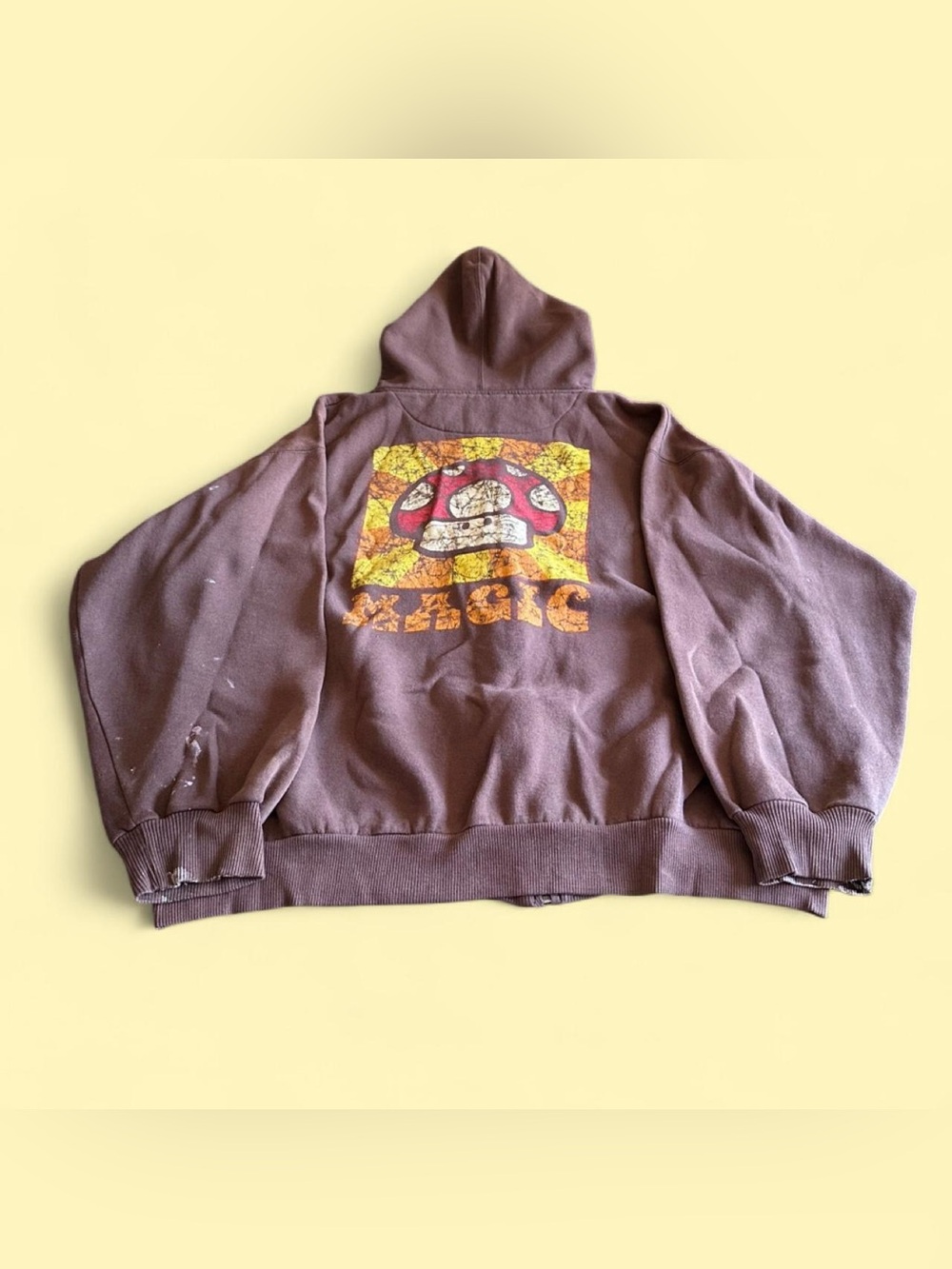 Vintage 2004 Nintendo Mushroom Zip Hoodie Brown Men’s 2XL Y2K Gaming